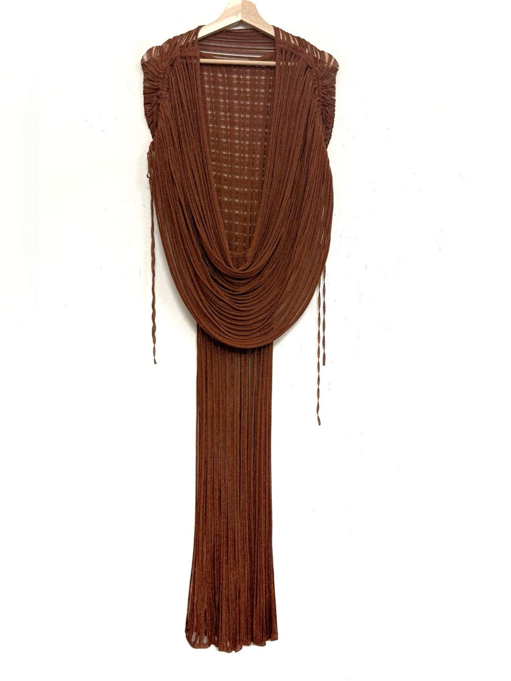 Cult Gaia Kaya Chainmail knit Metallic Midi Dress with Detachable Poncho Sz S - Picture 11 of 17